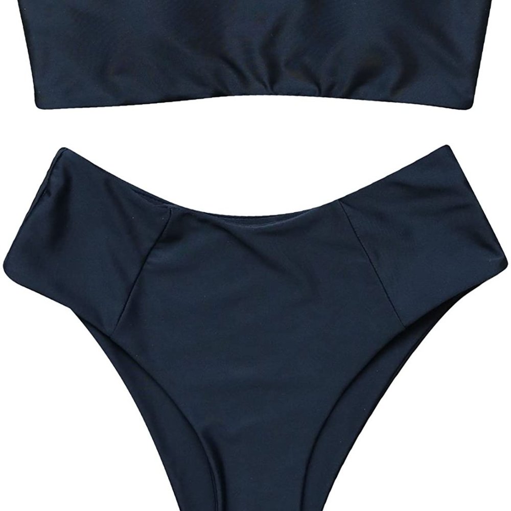 2 Piece Bandeau Bikini Off Shoulder High Cut Suit - Picture 6 of 7
